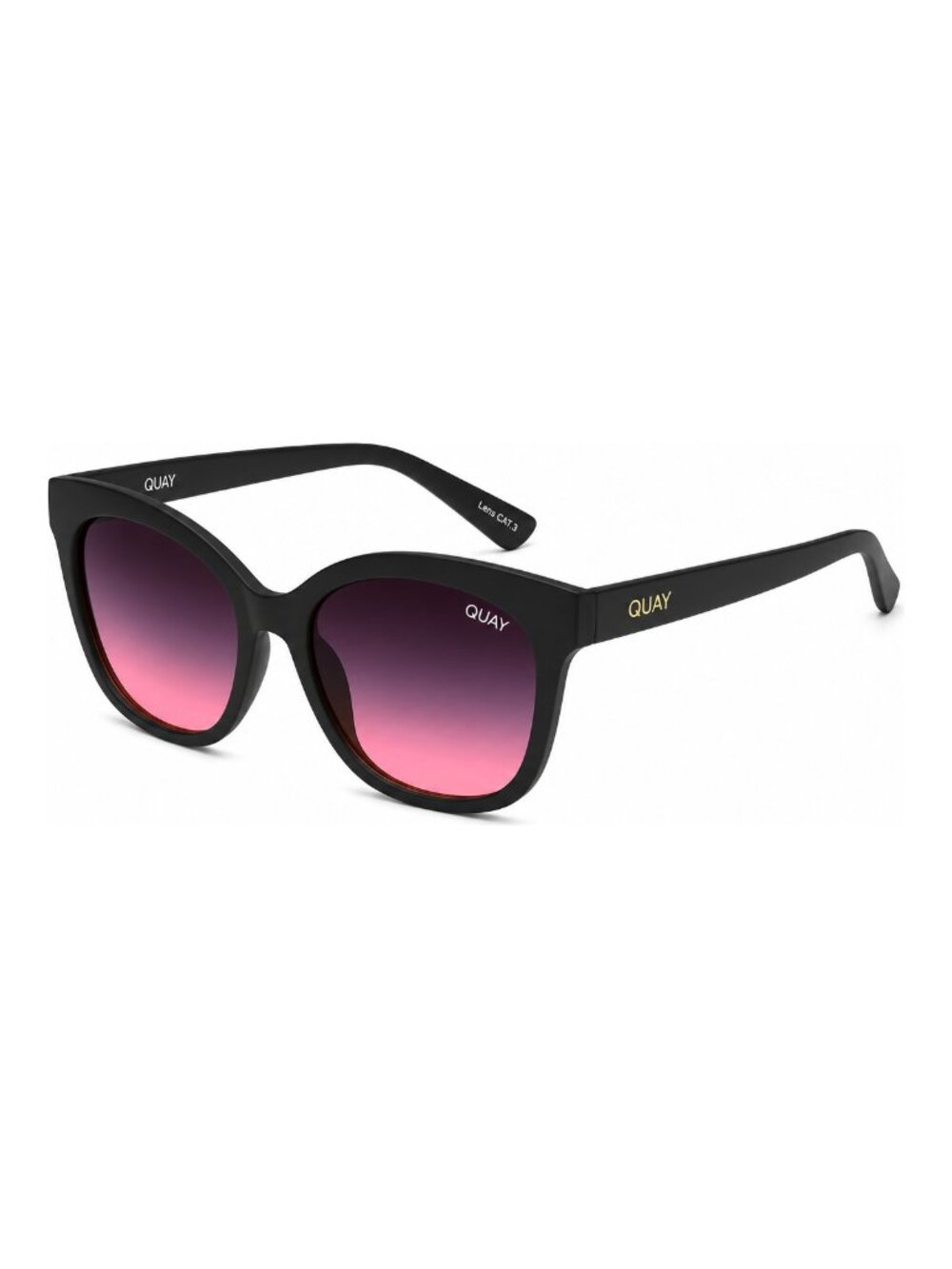 QUAY Women's ITS MY WAY QW-000144 Matte Black/Black Pink Fade Lenses Sunglasses